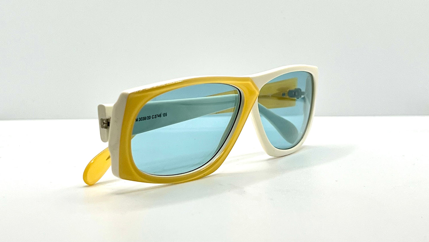 Vintage Silhouette M3038/20 Two-Tone Sunglasses Austria Custom Blue Lenses 135mm