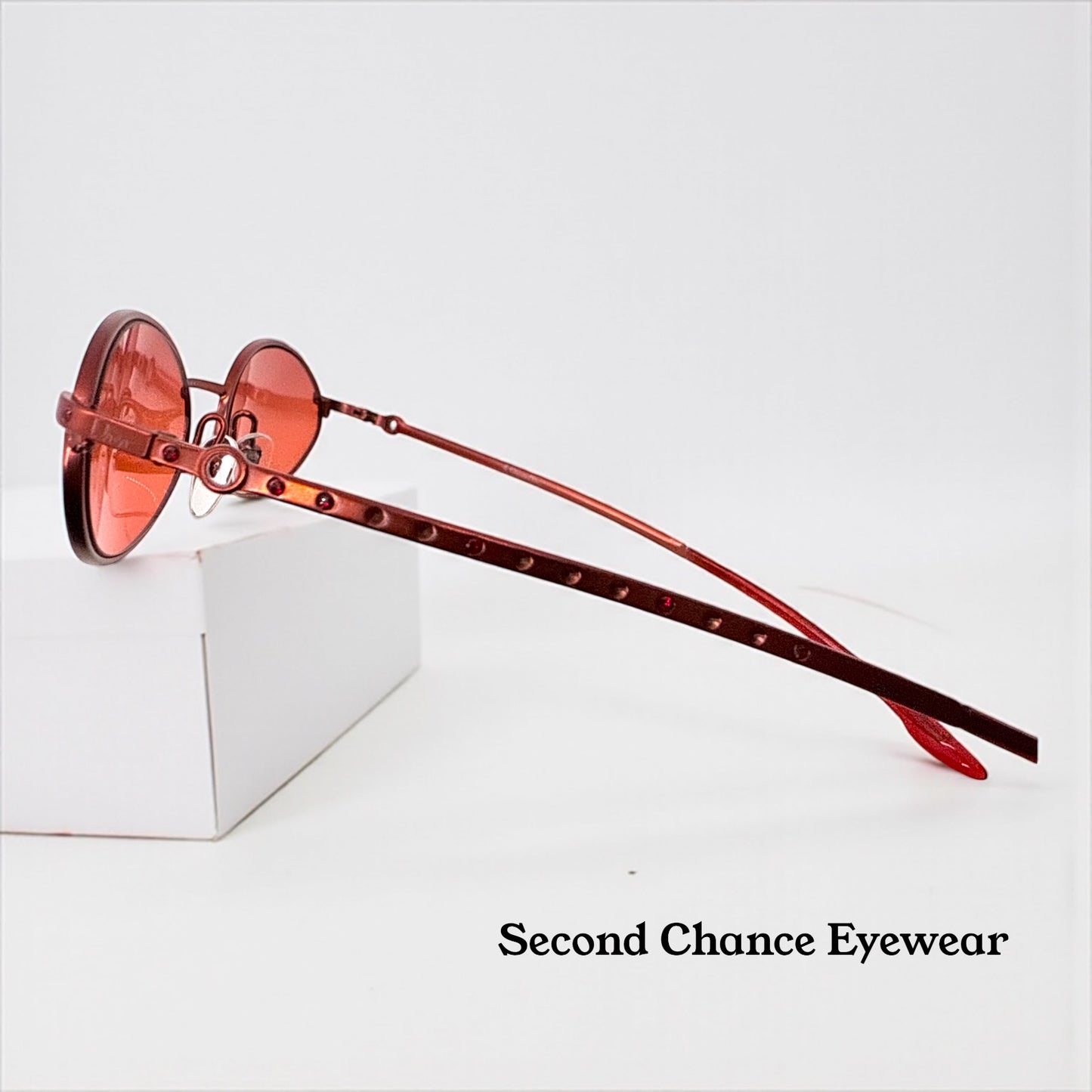 Christian Dior CD 3088 Red Metal Sunglasses w/New Red Tinted Custom Lenses