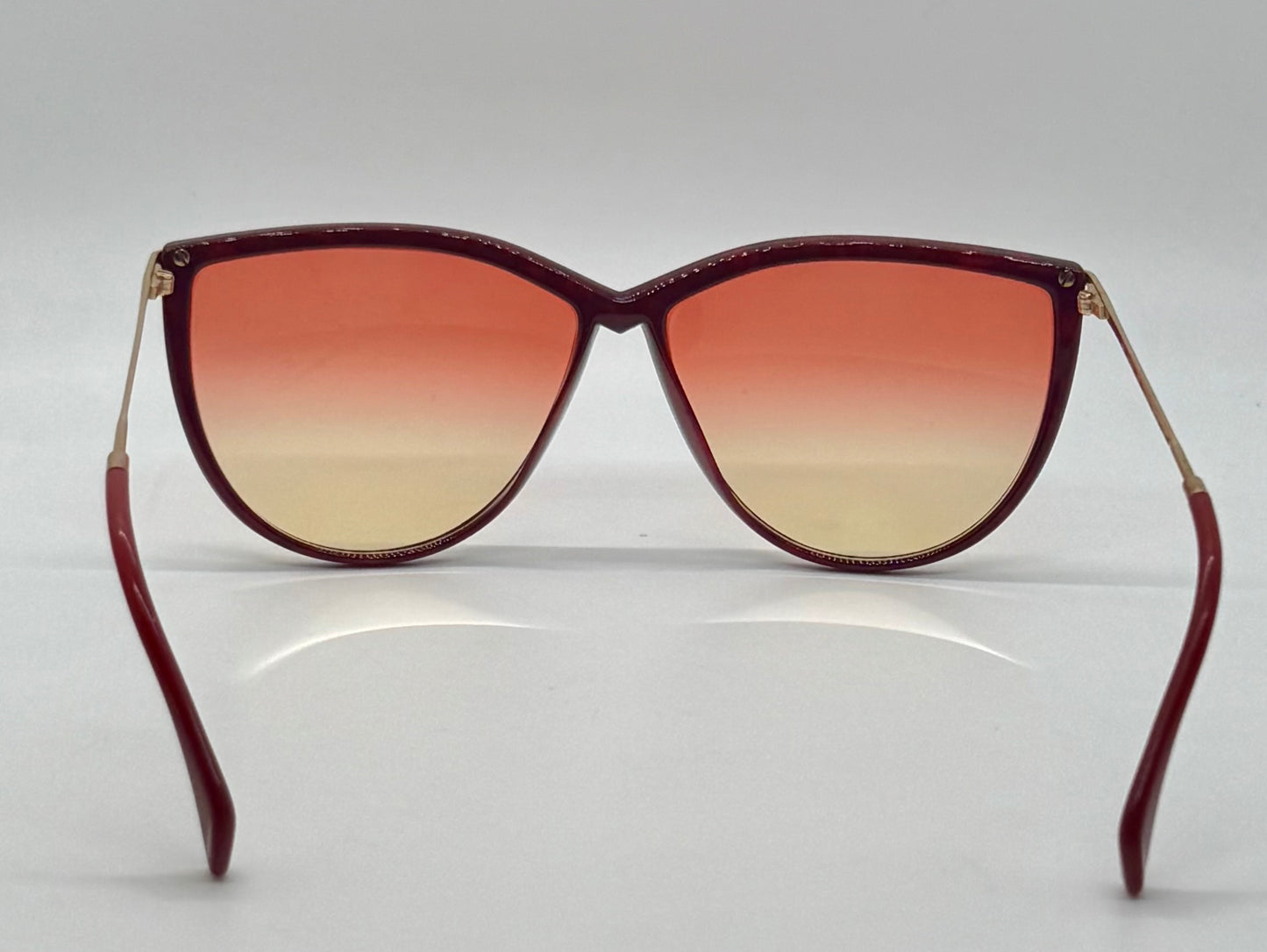 Silhouette SPX M 1703 C1349 Vintage CAT EYE Sunglasses w/New Red to Yellow Gradient Custom Lenses-60mm