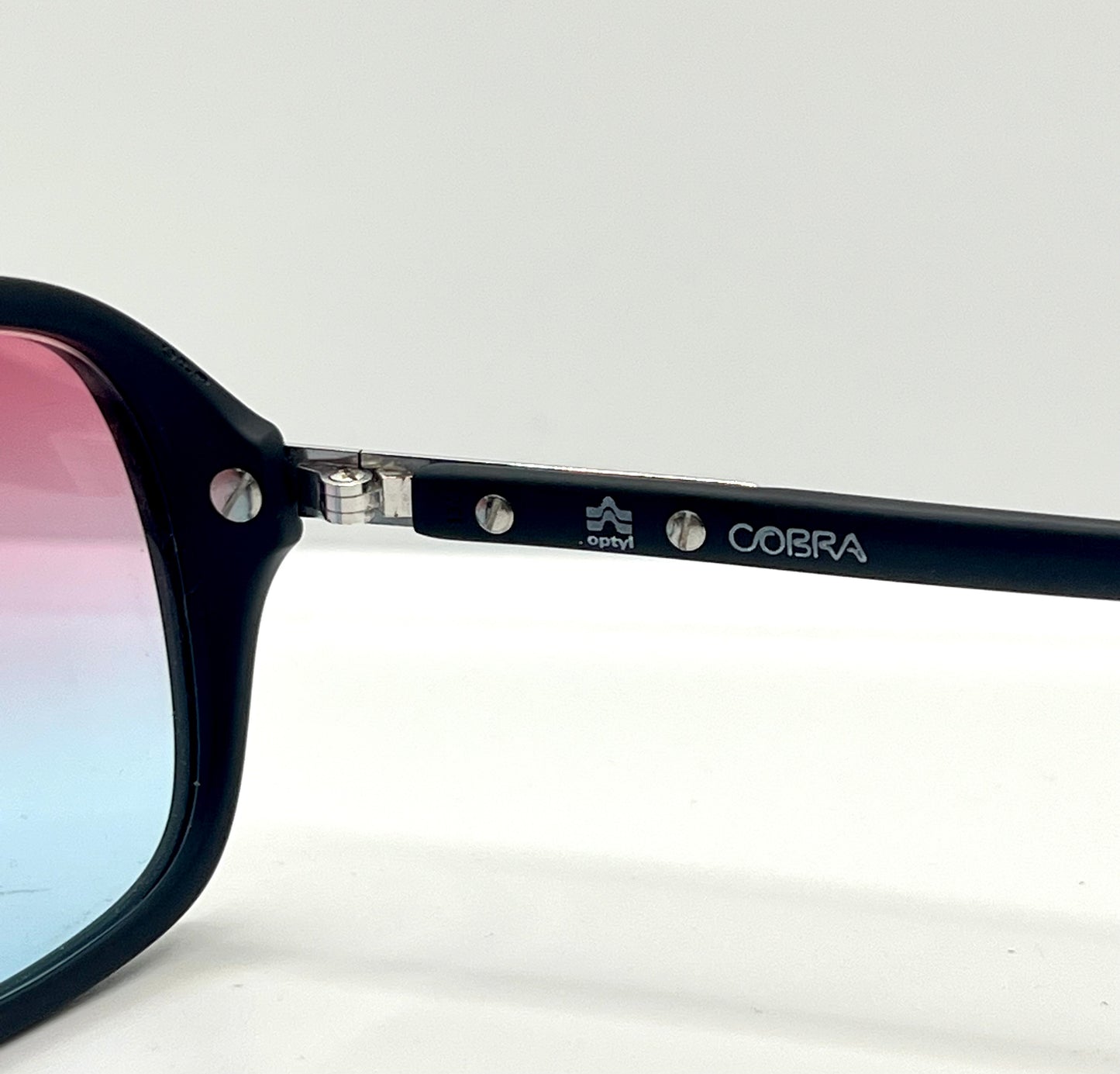 COBRA 3038 Vintage Optyl Sunglasses w/ New, Custom Rose to Ice Blue Gradient Lenses-Deadstock-Austria