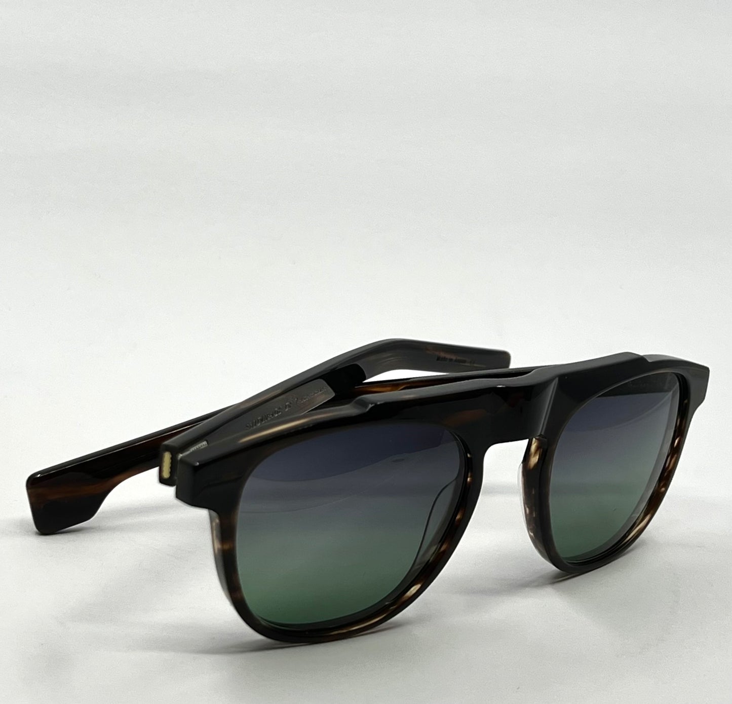 Entourage of 7 Fegan Sunglasses w/New Grey/Green Custom Gradient Lenses-New/Unworn-Full Kit-handmade in Japan