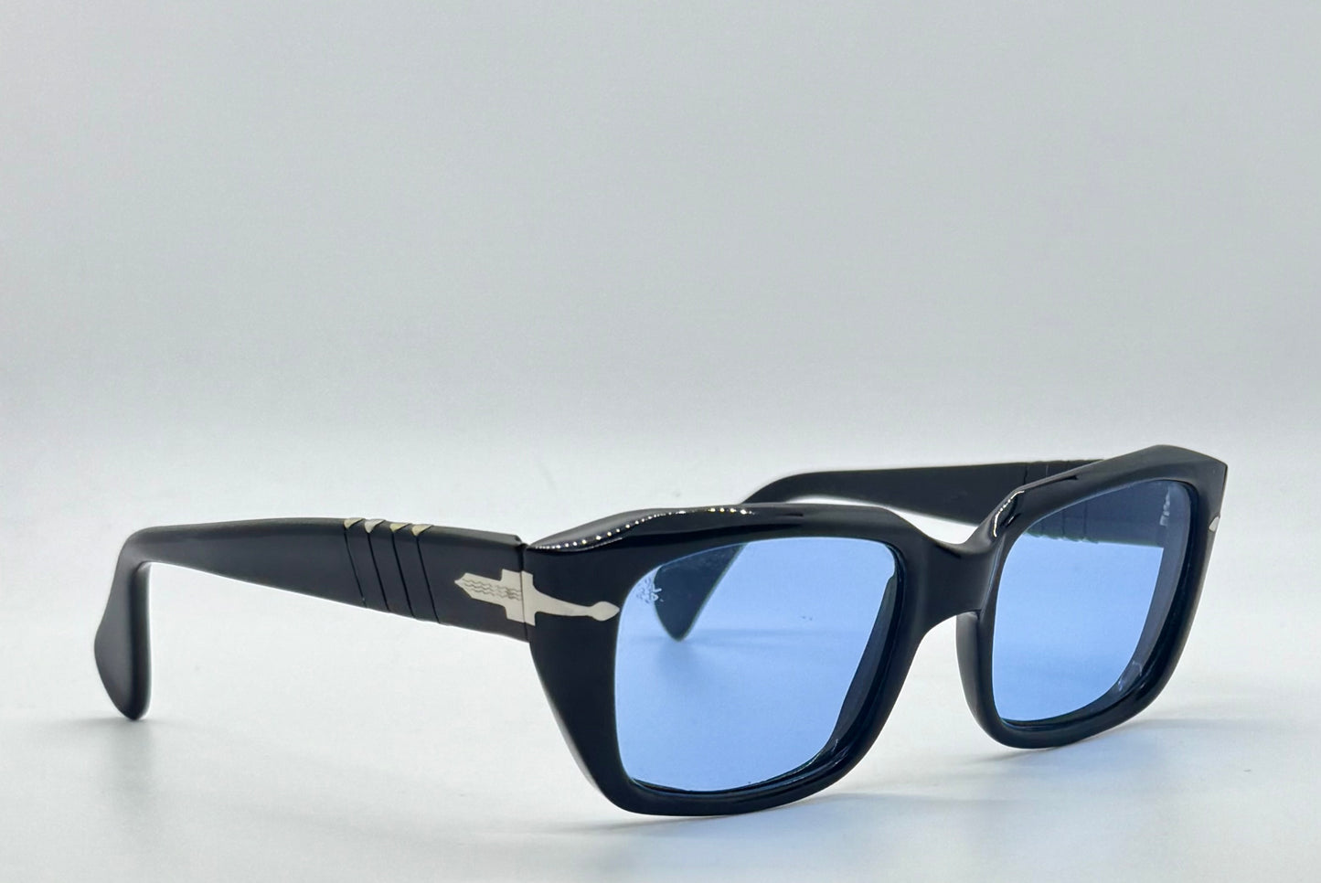 Persol 6156-Arabic Export-Blue Mineral Glass-Vintage 1940s-Deadstock-Rare