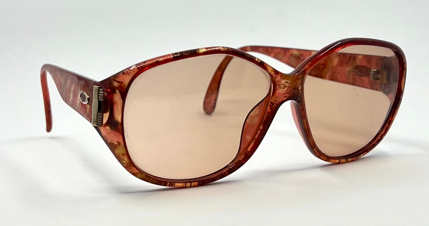 Christian Dior 2497 Optyl Red/Gold Marble- 80s VINTAGE Sunglasses-Germany-62mm