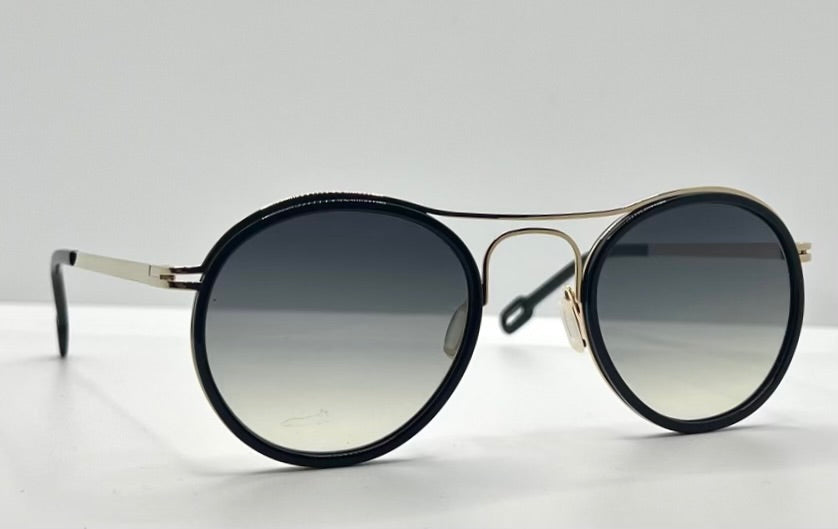 ODETTE LUNETTES “Dalton II” C301-Gold Sunglasses-Made in France-Gradient Grey Lenses-48mm-New