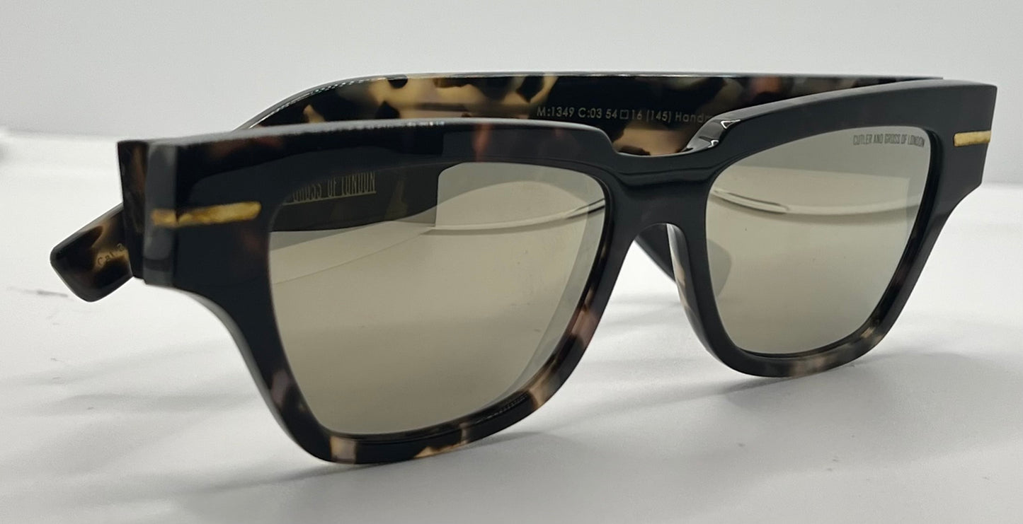 Cutler and Gross M1349 C03 Handmade Sunglasses-Tortoise-54mm-New/Full Kit