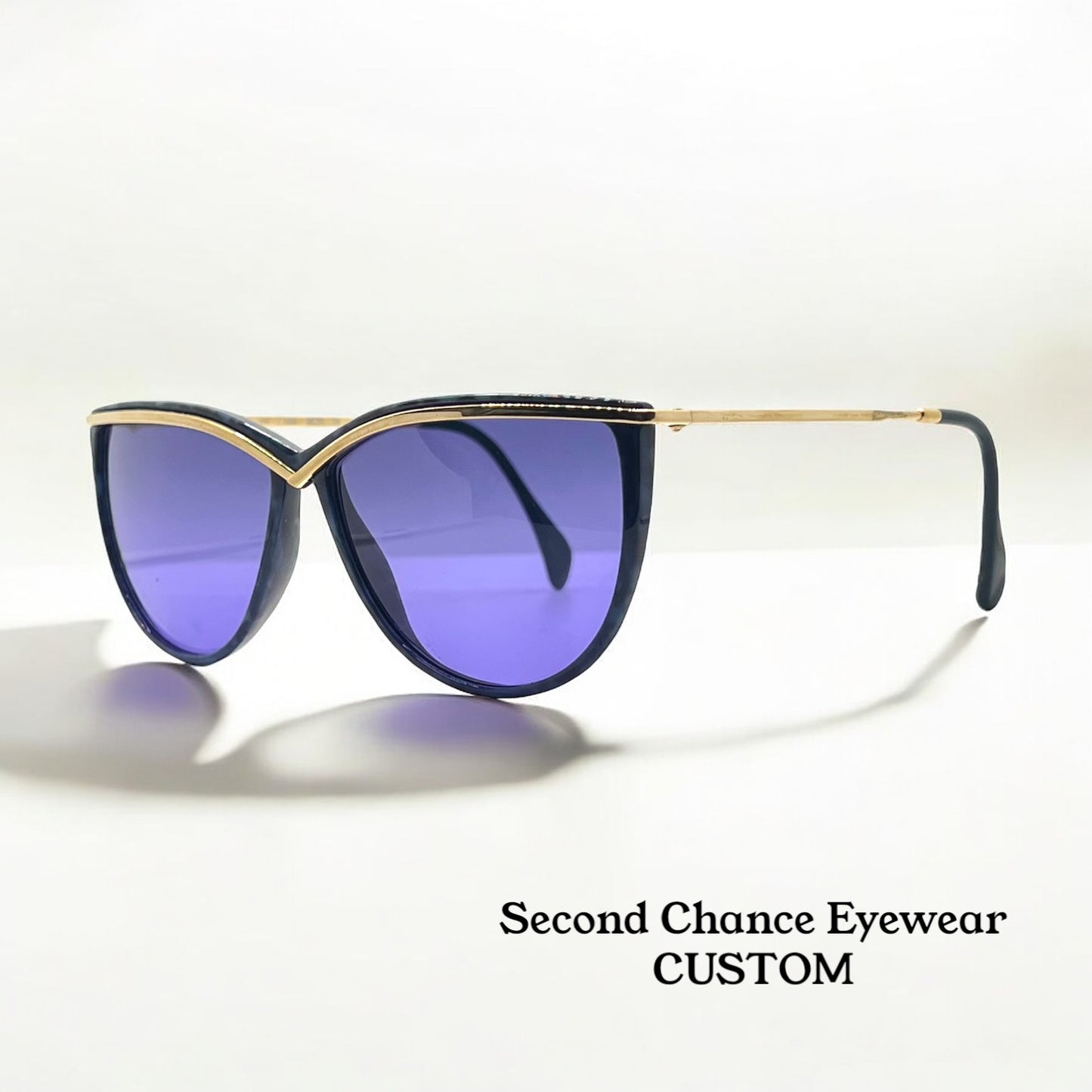 Silhouette M 1703 SPX Cat Eye Vintage Sunglasses w/New Solid Purple Custom Lenses-58mm-Austria