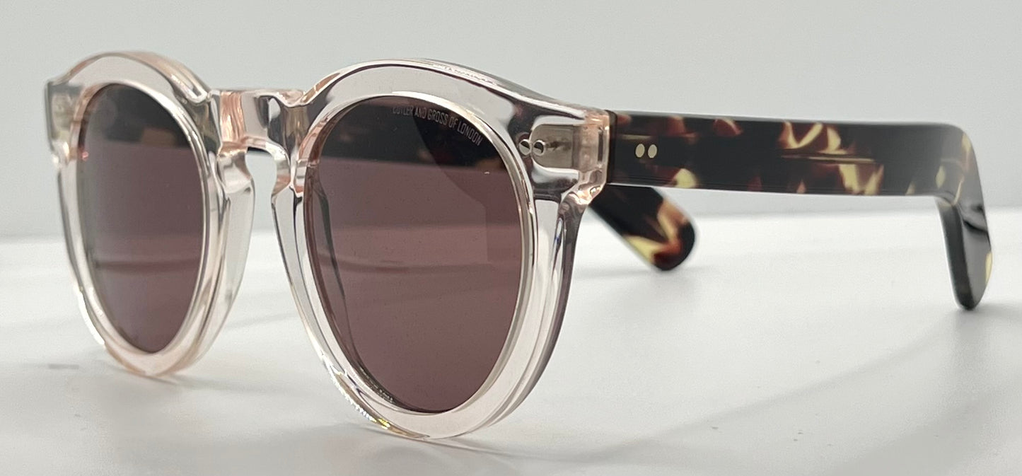 Cutler and Gross CGSN 0734 Crystal/Tortoise Sunglasses-50mm-New/Unworn-Full Kit