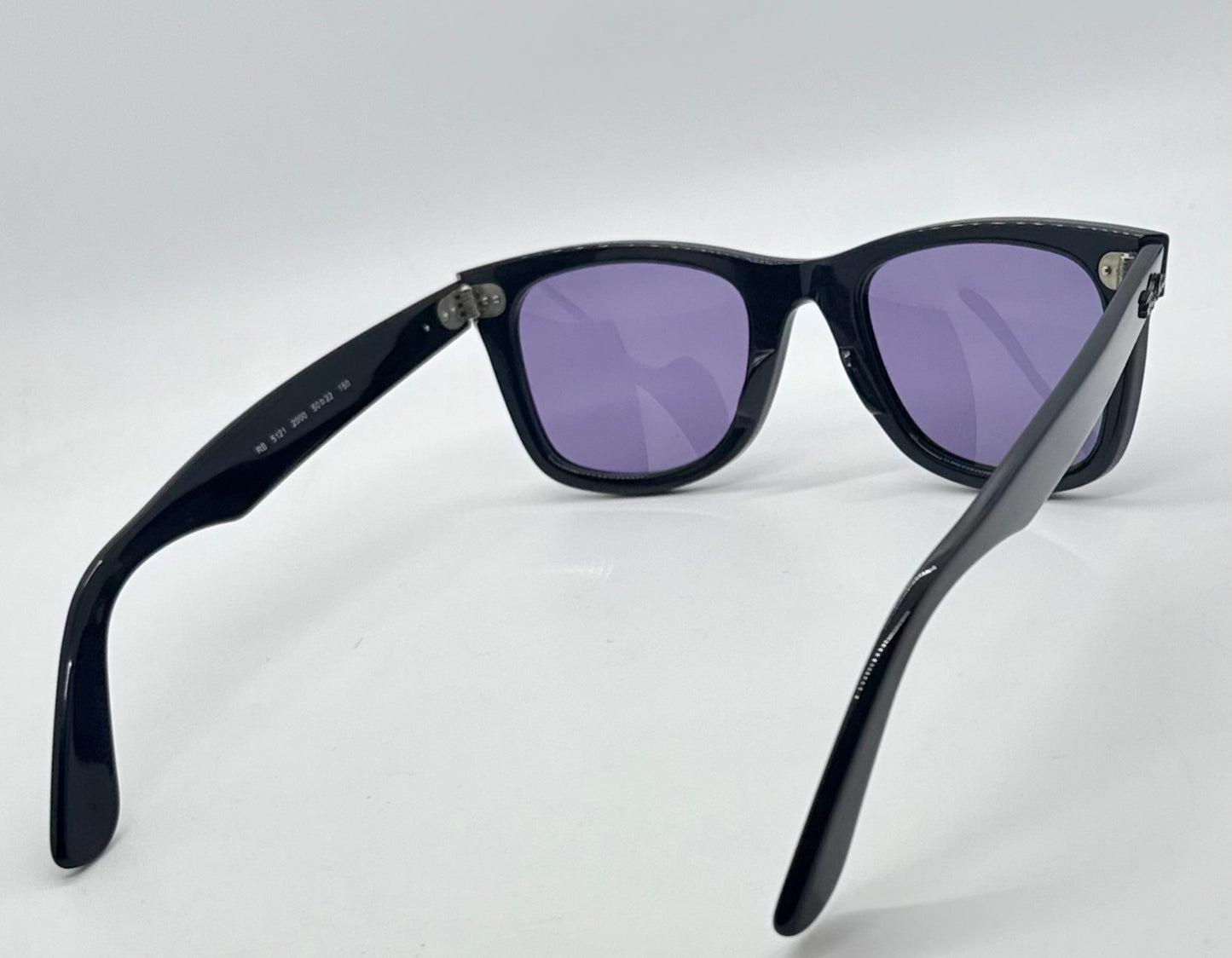 Ray-Ban RB5121 2000 Wayfarer Black w/ New Light Purple Custom Lenses–Full Kit