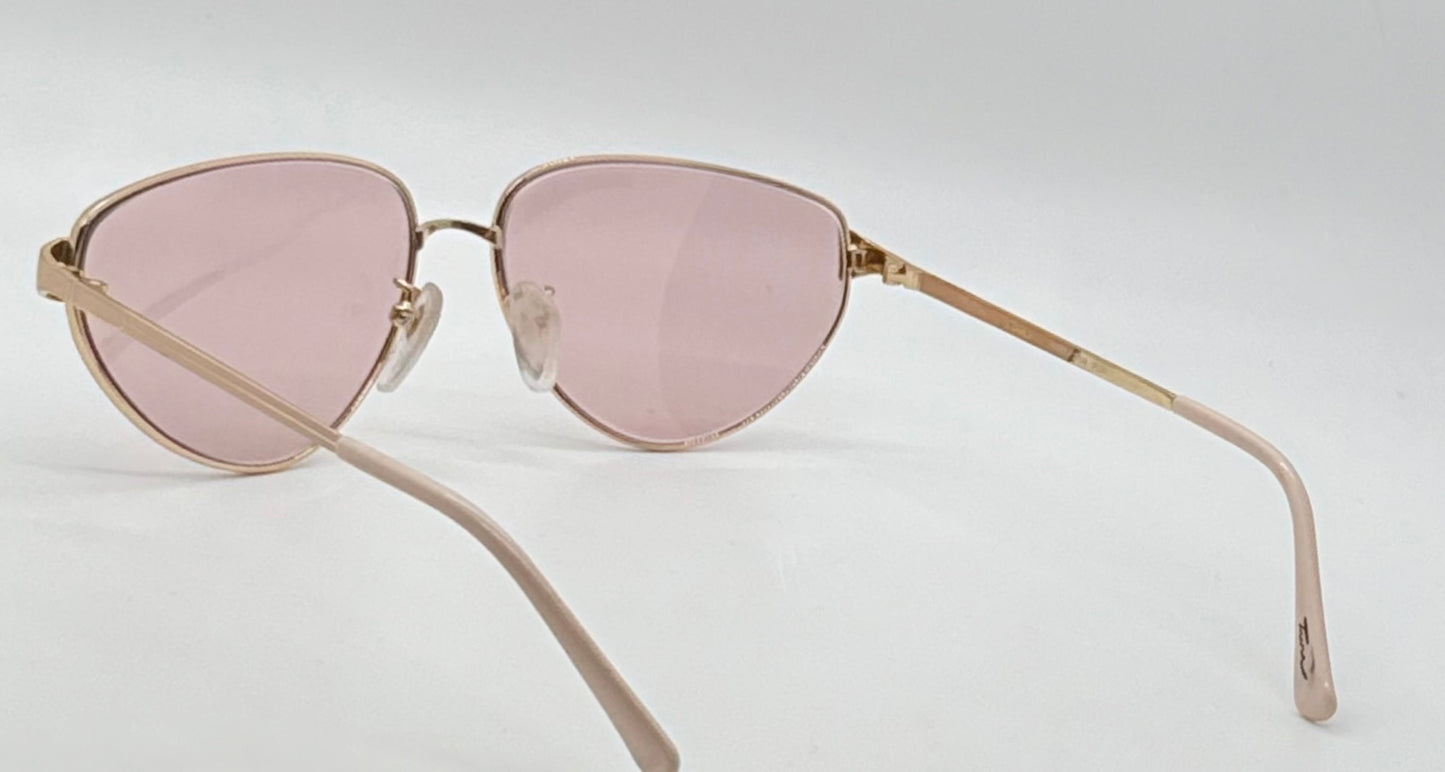 Tura MOD-204 PCH Vintage Sunglasses w/New Solid Pink Custom Lenses-Japan
