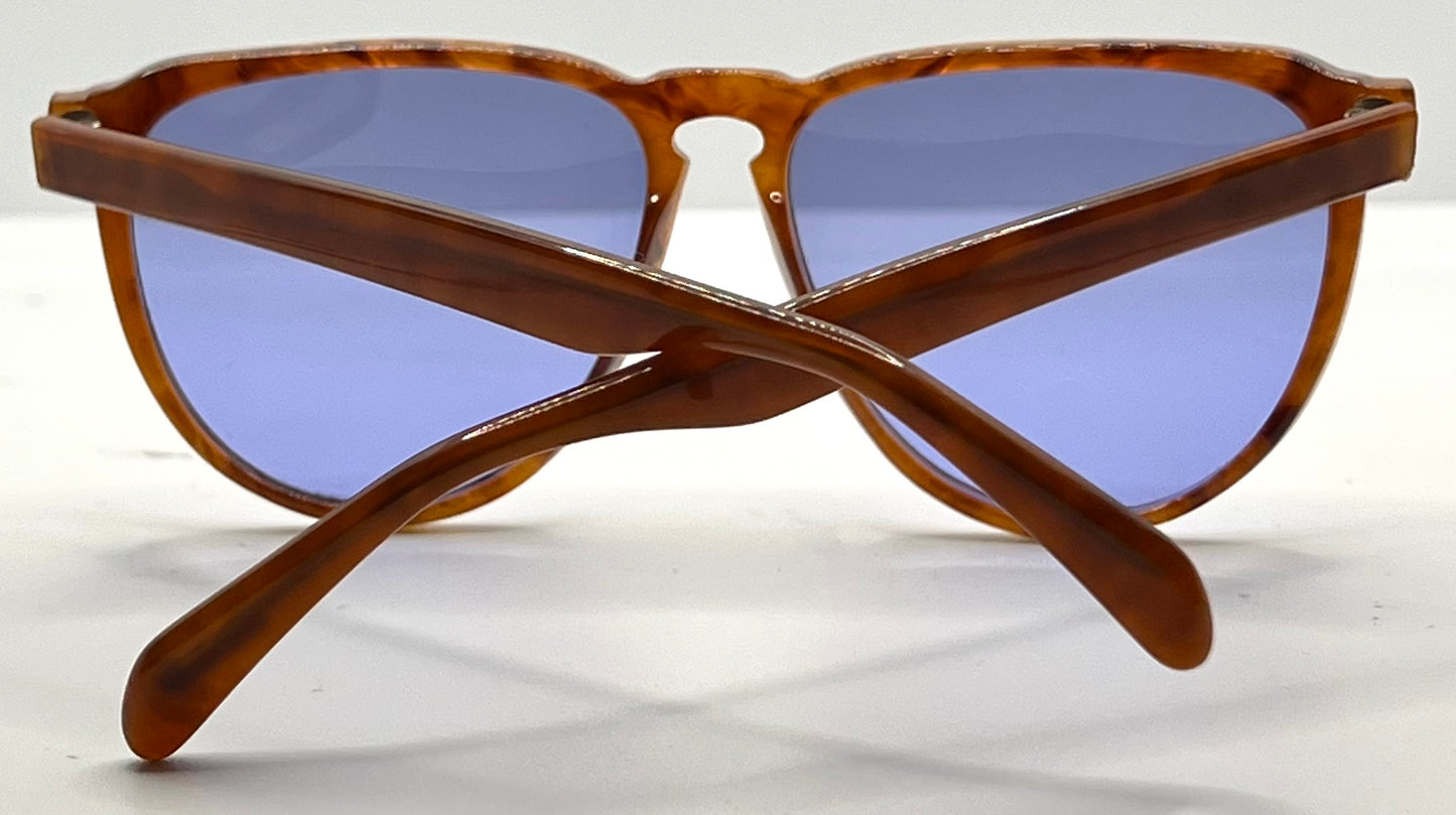 Gianni Versace 465 909 Vintage Sunglasses w/New Solid Blue Custom Lenses-54mm-Unworn/NOS