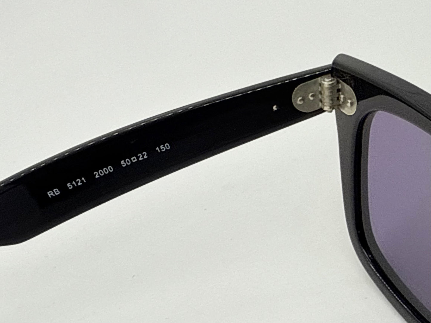 Ray-Ban RB5121 2000 Wayfarer Black w/ New Light Purple Custom Lenses–Full Kit
