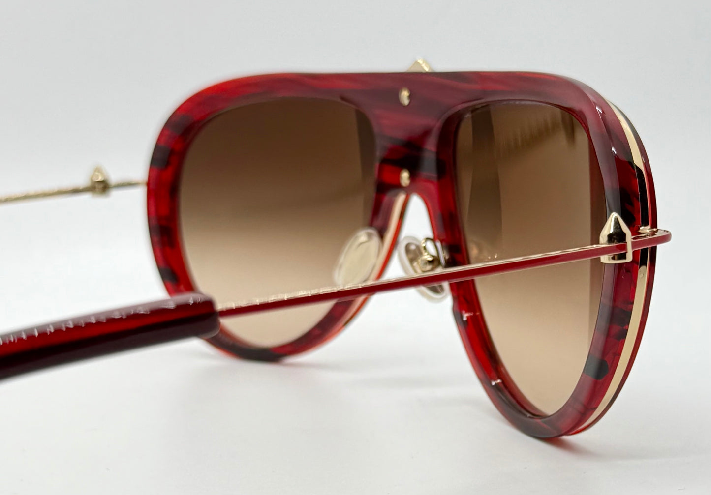 Christian Louboutin Sunglasses-LB0004 68F Red/Gold-61mm-Zeiss Lenses-New/Unworn-Italy