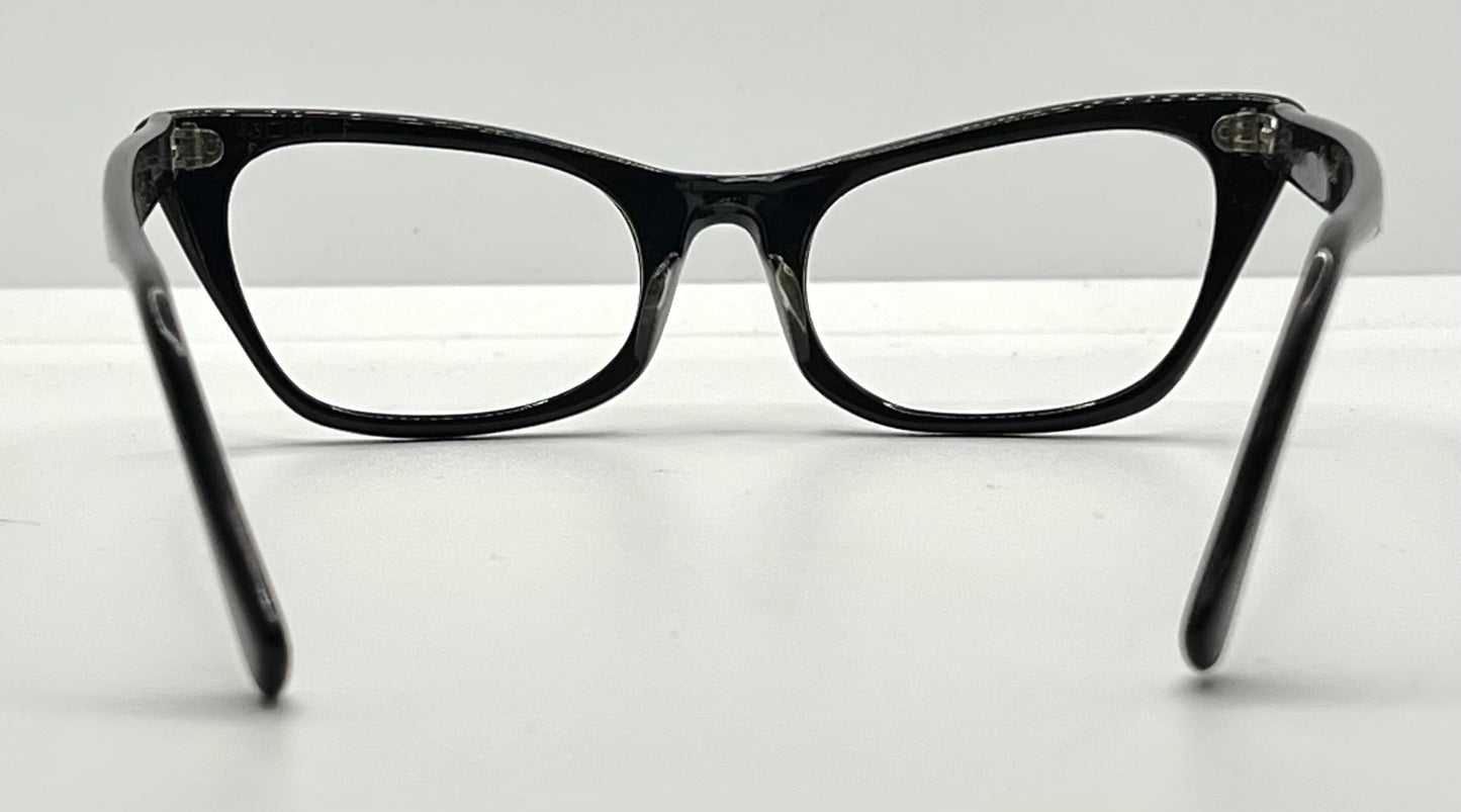 Vintage TITMUS USA “Siret” Cat-Eye Eyeglasses Black Rhinestone – Restored