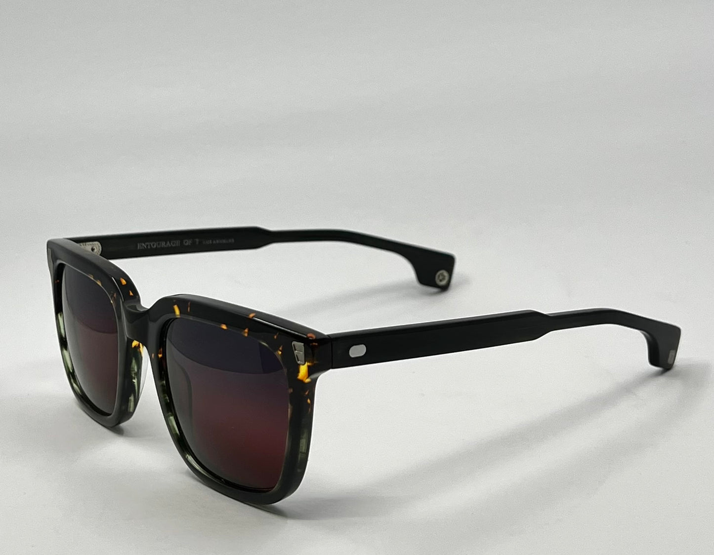 Entourage of 7 Los Angeles “Harrison” w/New Drk Grey to Red Custom Gradient Lenses-Handmade in Japan