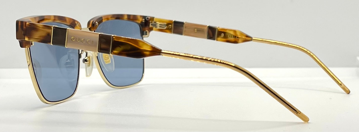 Gucci GG0603S-005 Deadstock Havana/Gold Square Sunglasses — Full Kit, Collector’s Piece
