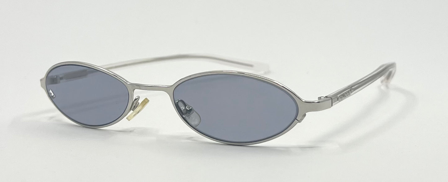 Gucci GG1608/S 8S7 Y2K Vintage Oval Sunglasses-New Solid Blue Tinted Custom Lenses