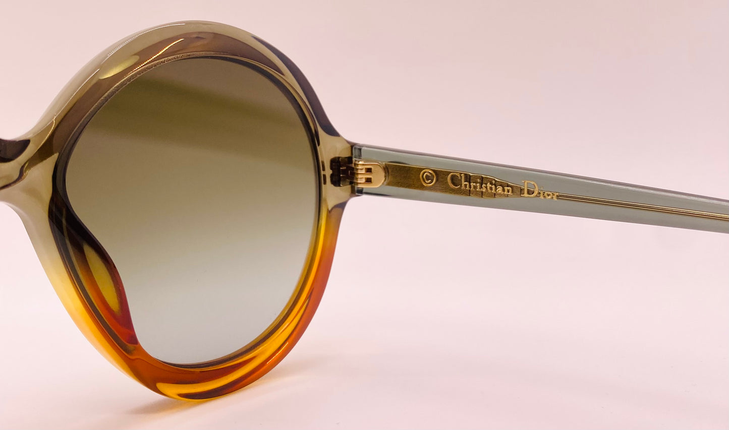 Christian Dior Bianca LGPHA Green-Orange Gradient Optyl Sunglasses-Vintage Elegance-FULL KIT