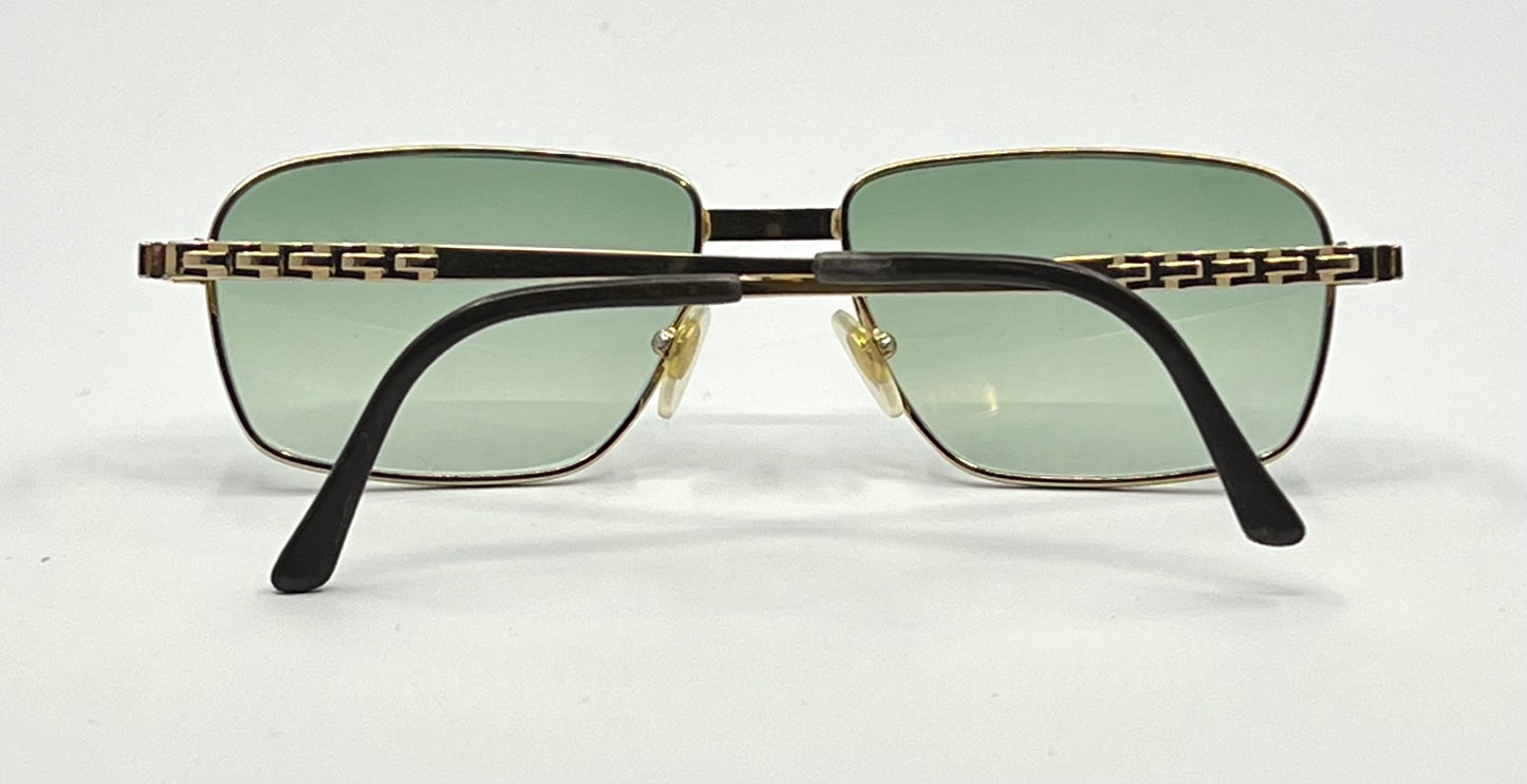 Dunhill 6142 004 Gold Vintage Sunglasses-New Green Gradient Custom Lenses-Unworn
