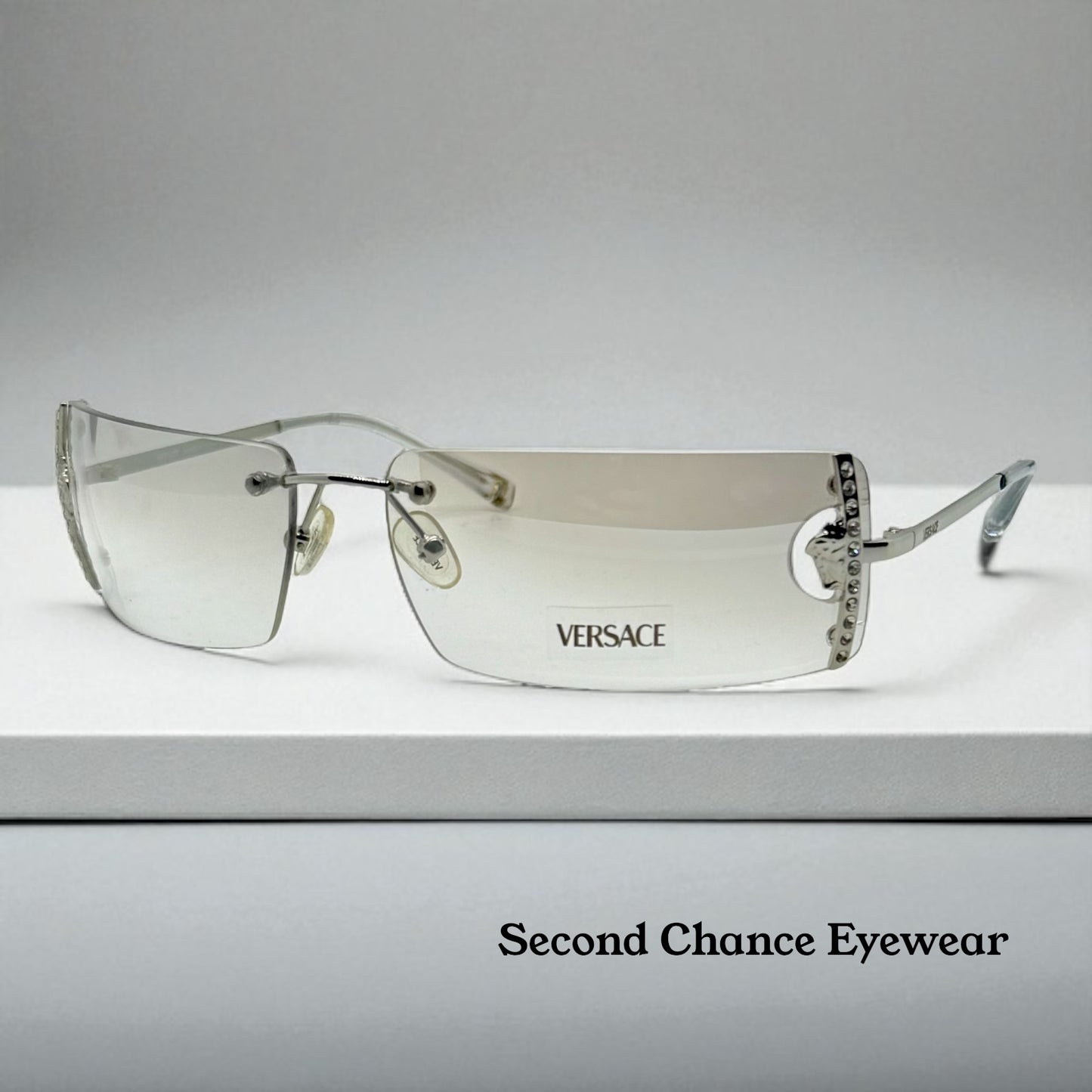 Versace N29/H 030/539 VINTAGE Rimless Shield Sunglasses-Deadstock/Collectible -UNWORN-Italy
