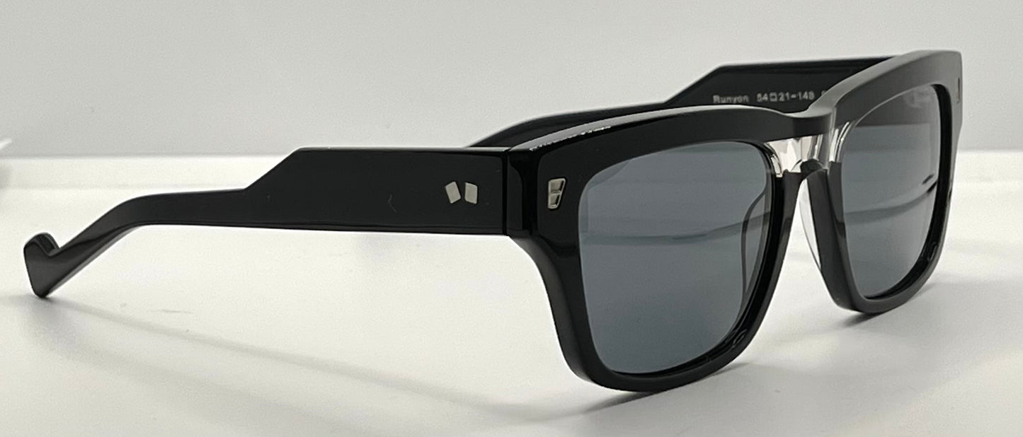ENTOURAGE OF 7 – RUNYON Sunglasses– 2 Tone Black Frame-Full Kit-New/Unworn-54mm