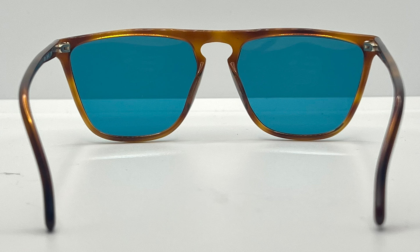 Gianni Versace 420 Vintage Sunglasses-Dark Amber Honey Frame w/New, Custom Aqua Lenses-Unworn