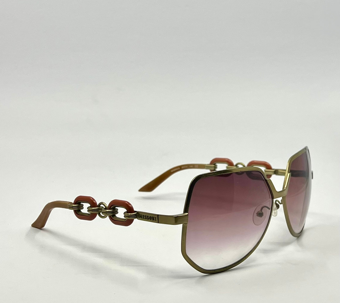 (Missoni Special Edition MI66603 Sunglasses Gold Chain 63-14 Deadstock
