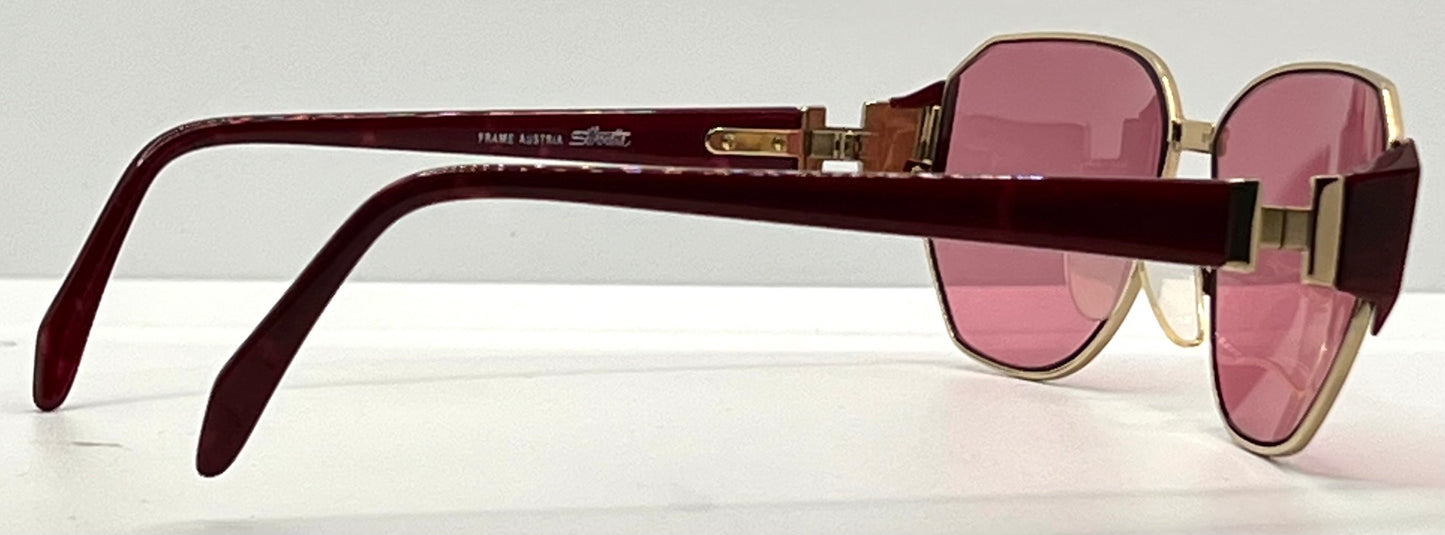 Silhouette M 6104/20 V6055 VINTAGE Sunglasses w/New Solid Pink Custom Lenses-58mm-Unworn/NOS
