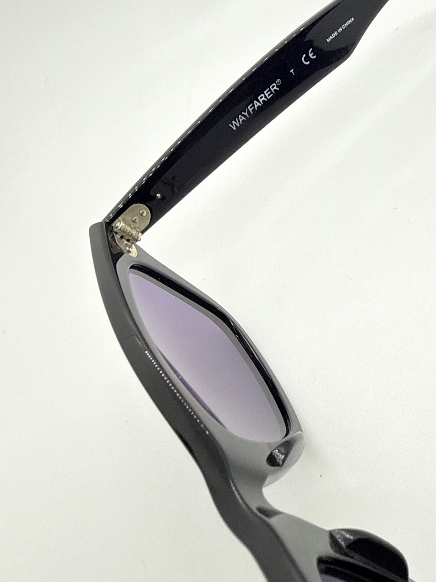 Ray-Ban RB5121 2000 Wayfarer Black w/ New Light Purple Custom Lenses–Full Kit