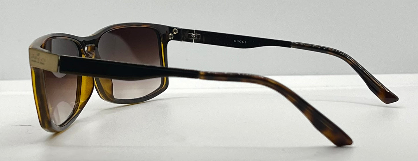 Gucci GG1588/S QZUEJ Tortoise Wrap Sunglasses w/New, Custom Gradient Lenses-Original Case-Italy