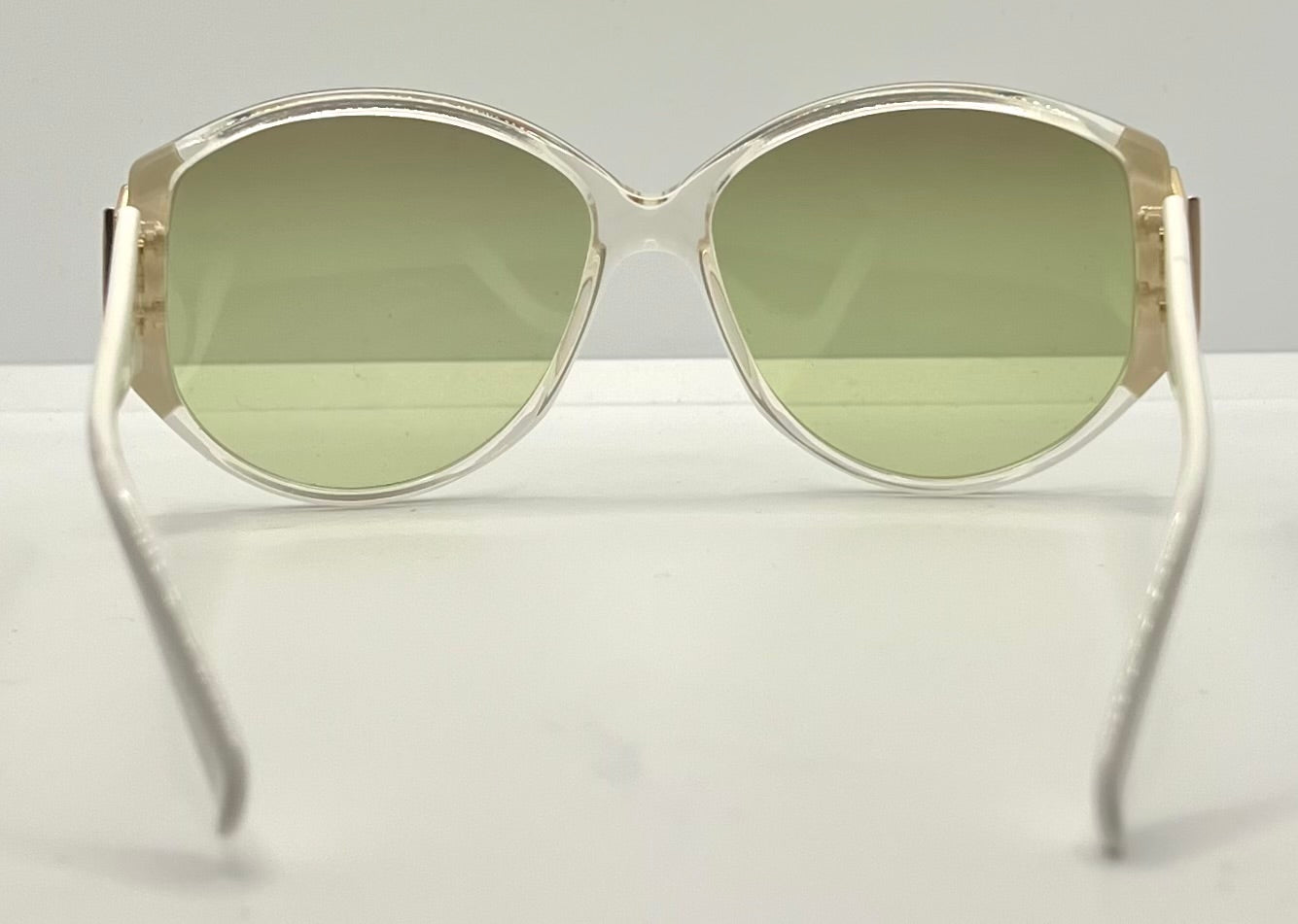 Silhouette M1192 White Crystal Vintage Sunglasses w/New Brown/Green Gradient Custom Lenses-Unworn