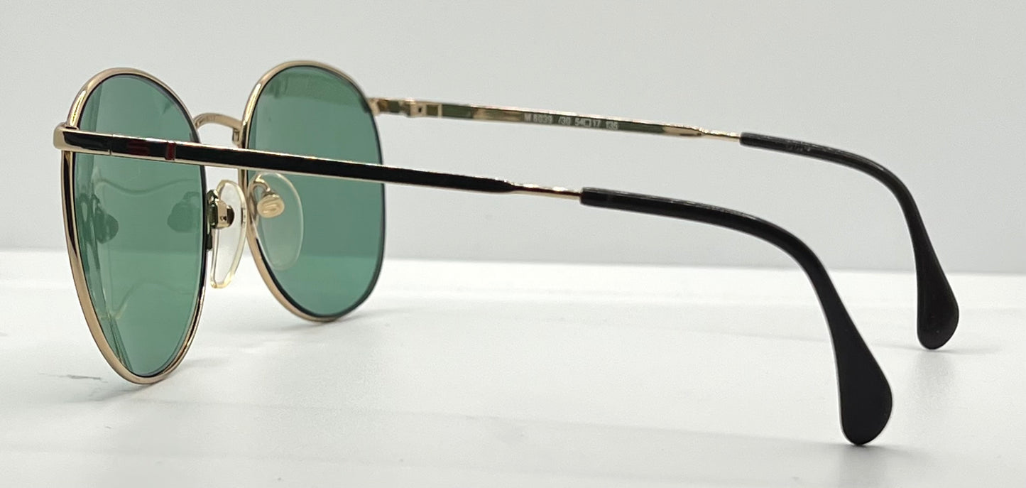 Silhouette M6039 VINTAGE Sunglasses-Gold/Red w/New Green Custom Lenses-54mm