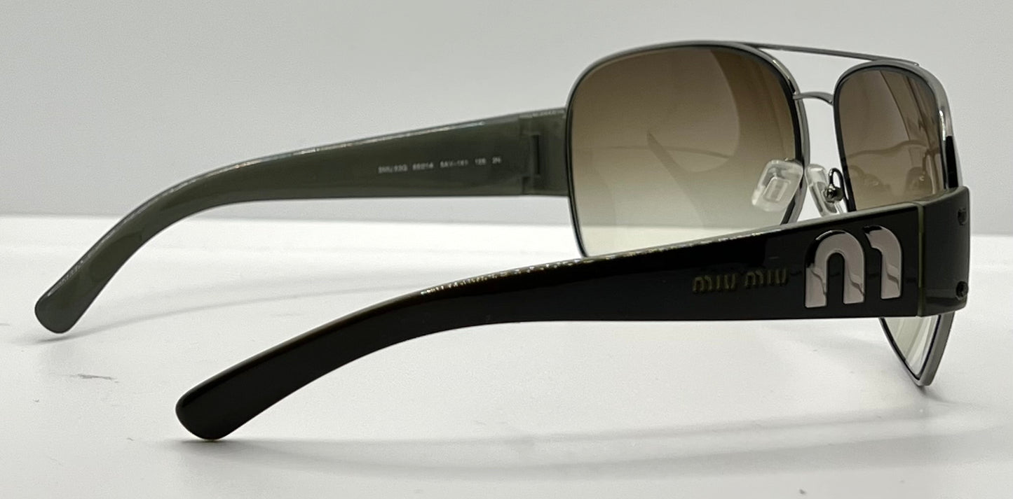 MIU MIU SMU53G 5AV-1X1 Oversized Shield Sunglasses New/Unworn-Full Kit-65mm-Italy