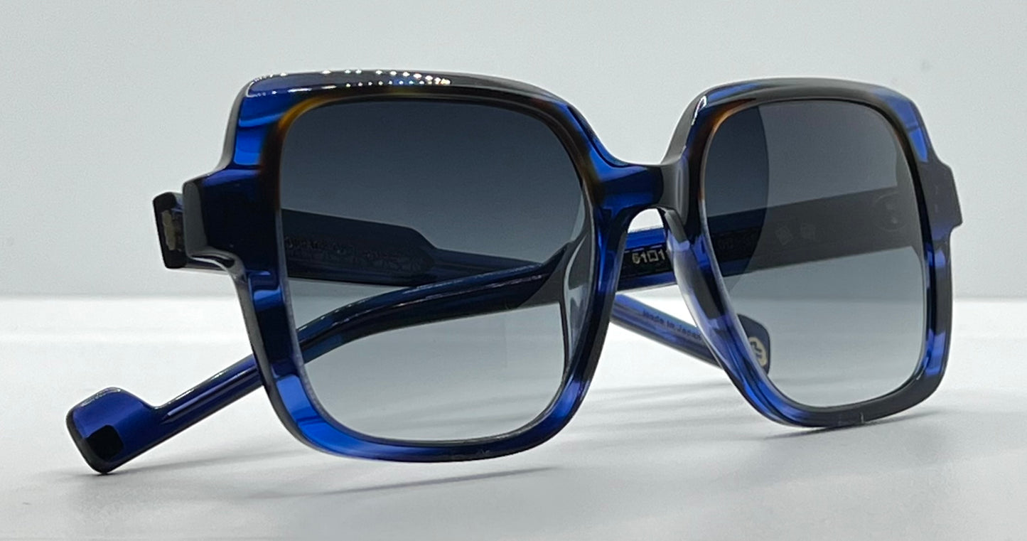Entourage of 7 “Ravenna” Blue Havana Gradient 51mm Sunglasses-Made in Japan-New/Unworn -Full Kit