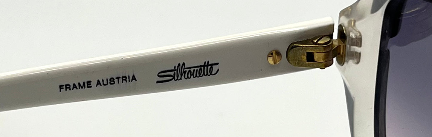 Silhouette M 1220 C 2952 Vintage White Sunglasses w/New Grey to Rose Gradient Custom Lenses-57mm-Austria
