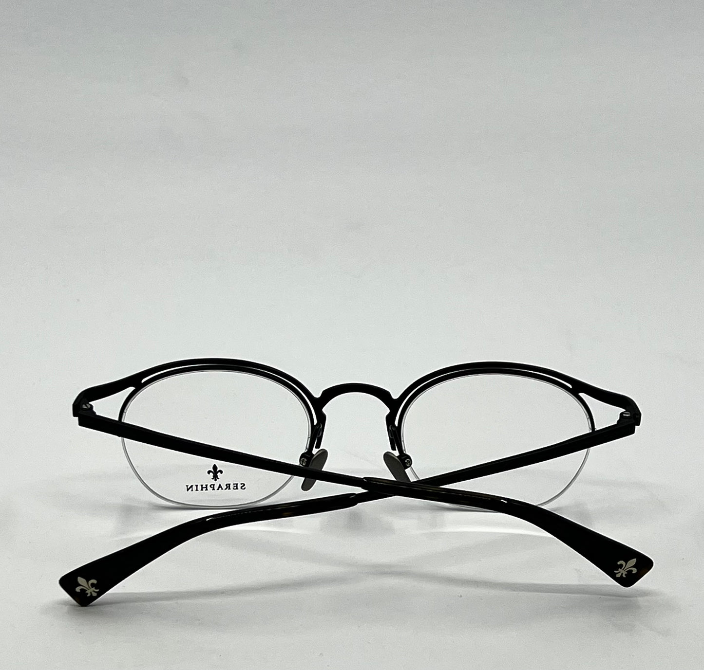 Seraphin Duval 8523 Eyeglasses Titanium Black 47-22-145/Handmade Japan-New