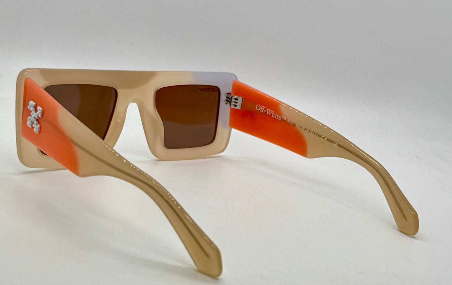 Off-White OERI069 Beige/Orange Sunglasses-50mm-New/Unworn-Full Kit –Italy