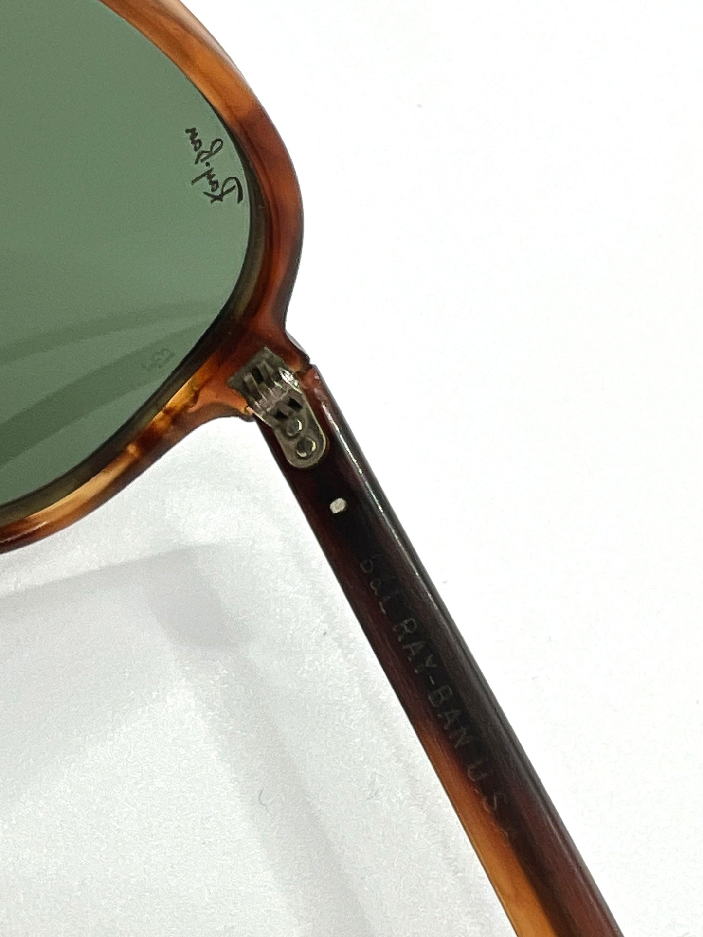 B&L Ray-Ban Vagabond Vintage Sunglasses 58mm-Tortoise Aviator-Etched B&L Lenses