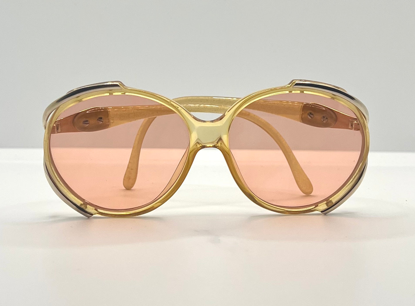 Vintage Christian Dior 2189 Sunglasses-Crystal Honey Optyl w/New, Custom Rose Lenses