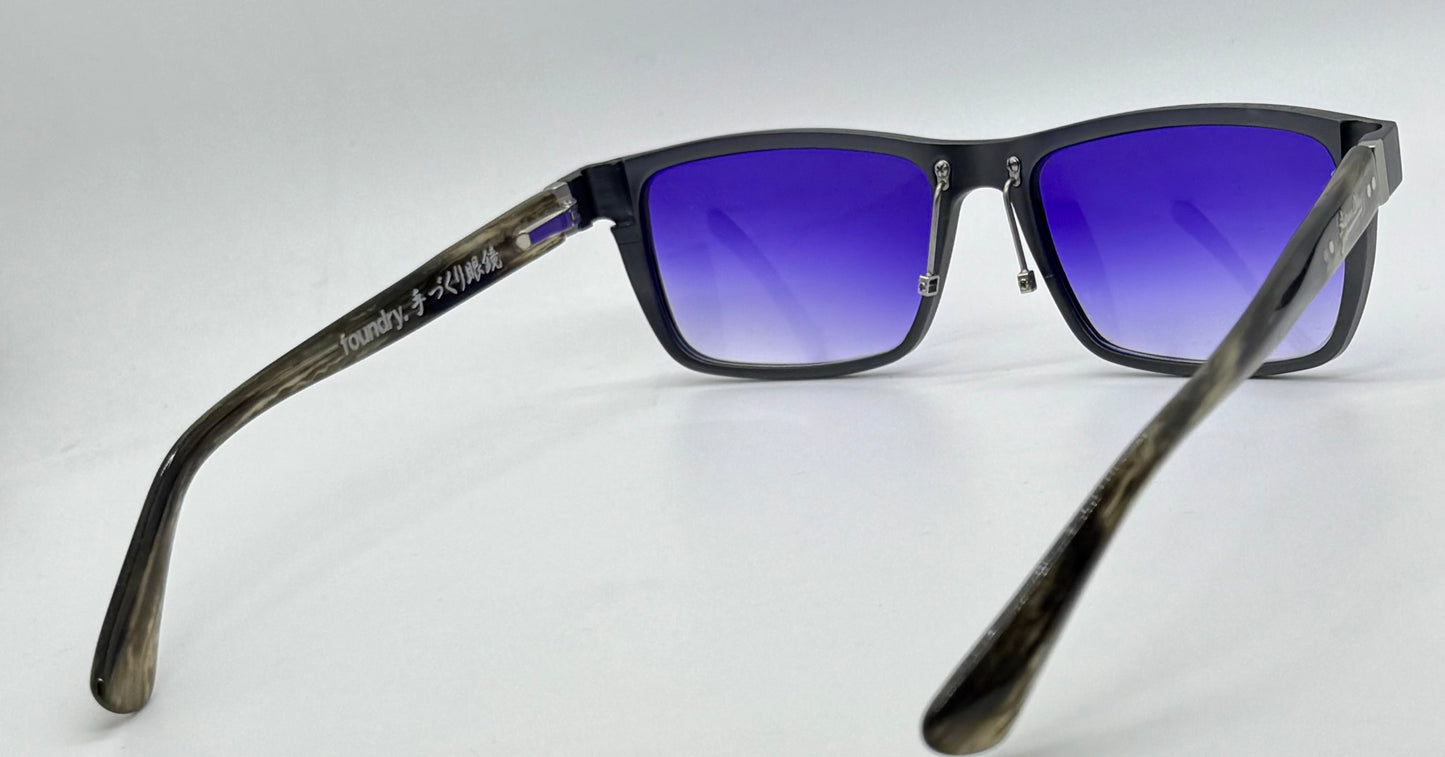 SUPERDRY x FOUNDRY JAPAN COLLAB w/New Purple Gradient Custom Lenses-SPRING HINGES-Unworn
