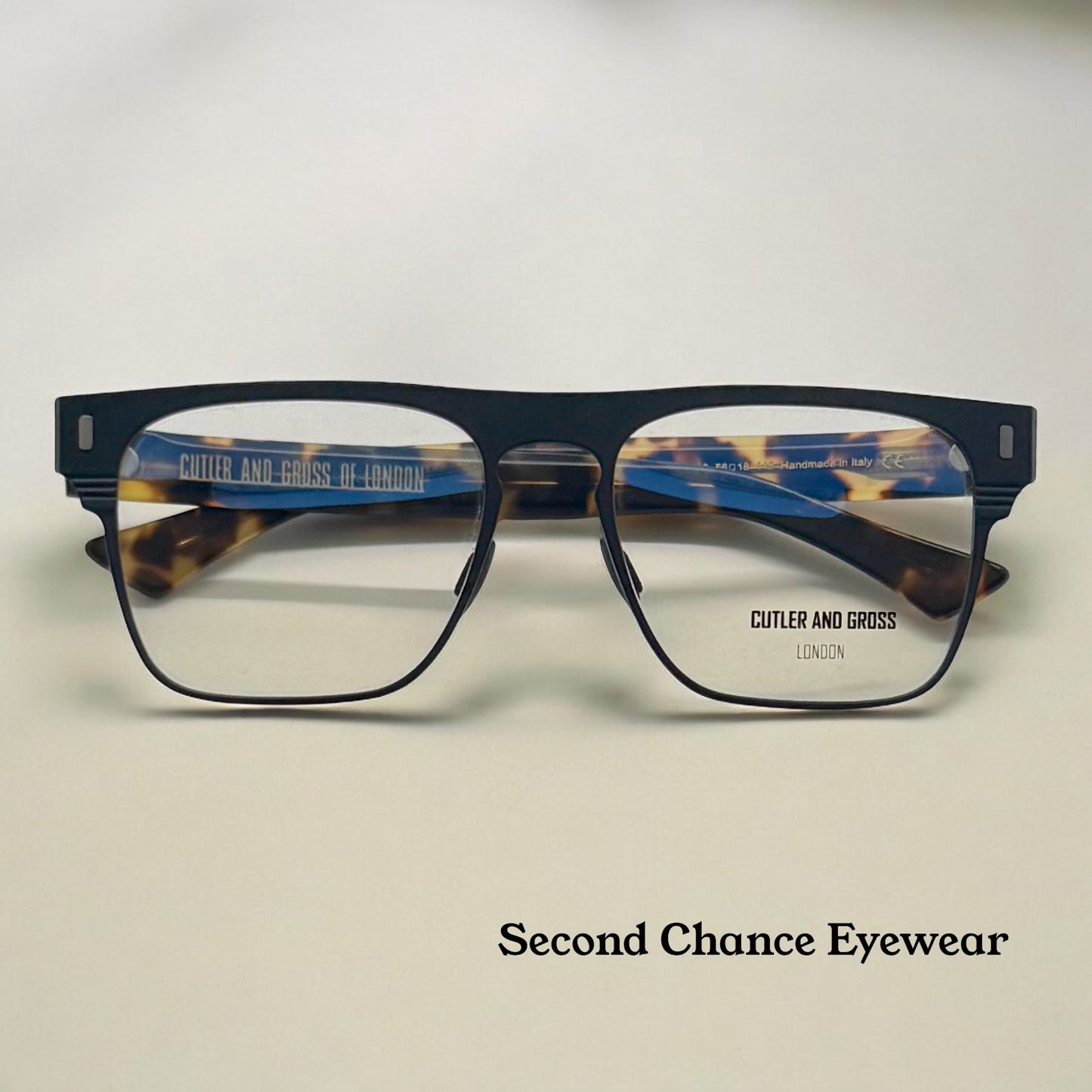 Cutler and Gross CGOP1366-03-Matte Black/Tortoise-56mm-Handmade in Italy-Full Kit