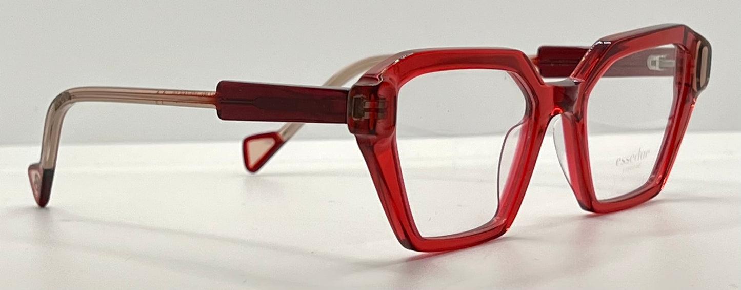Esse Due ORTI Red Geometric Acetate Eyeglasses 53mm – Handmade in Italy – New Unworn