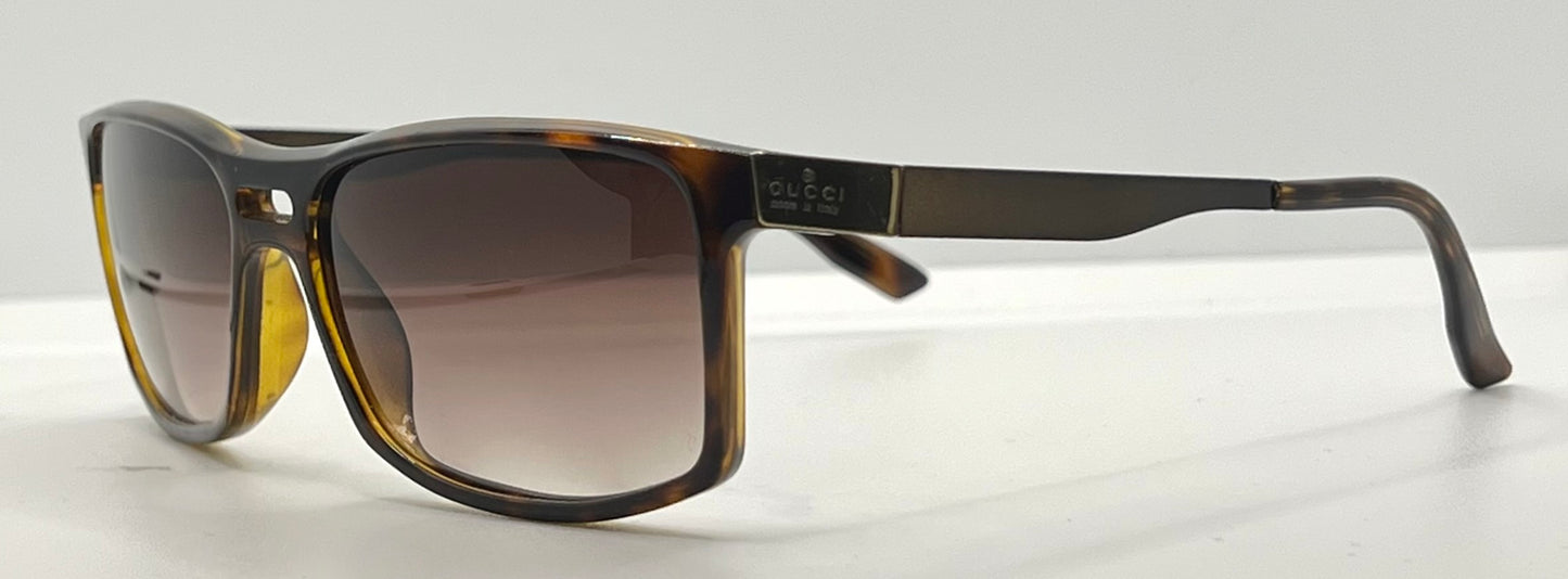Gucci GG1588/S QZUEJ Tortoise Wrap Sunglasses w/New, Custom Gradient Lenses-Original Case-Italy