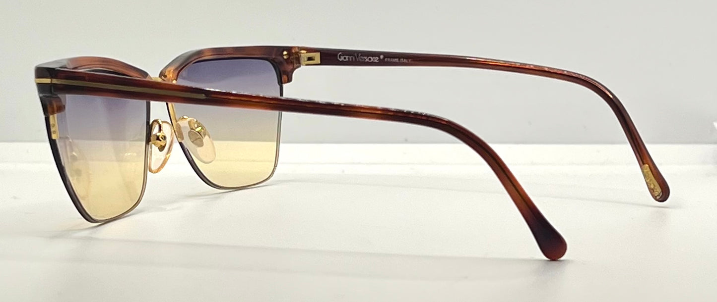 Versace 343 747 Vintage Half-Rim Sunglasses w/New Gradient Custom Tinted Lenses-56mm