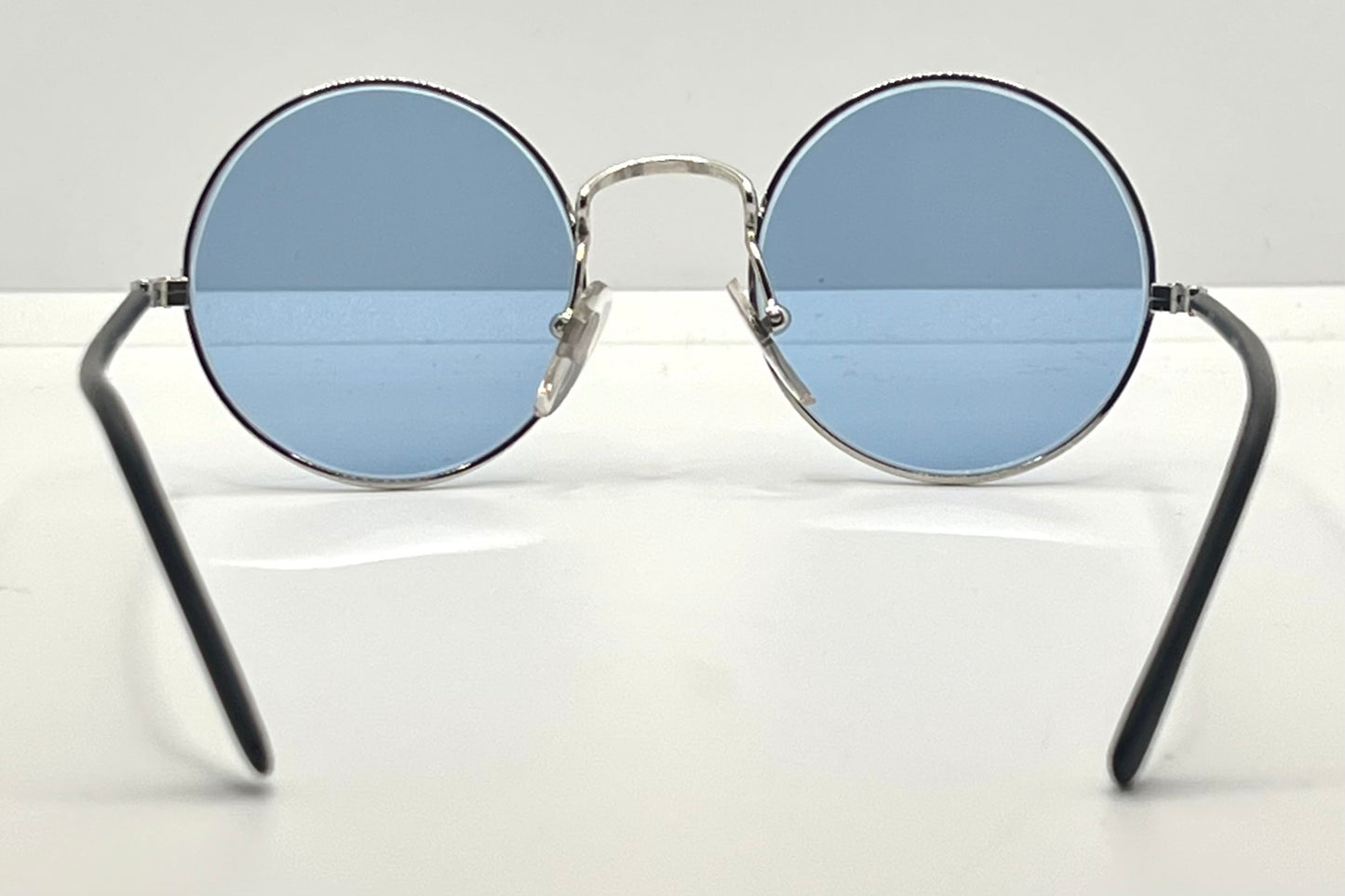 Armony- Olimpic 1 -Round Vintage Sunglasses w/New Sky Blue Custom Gradient Tinted Lenses