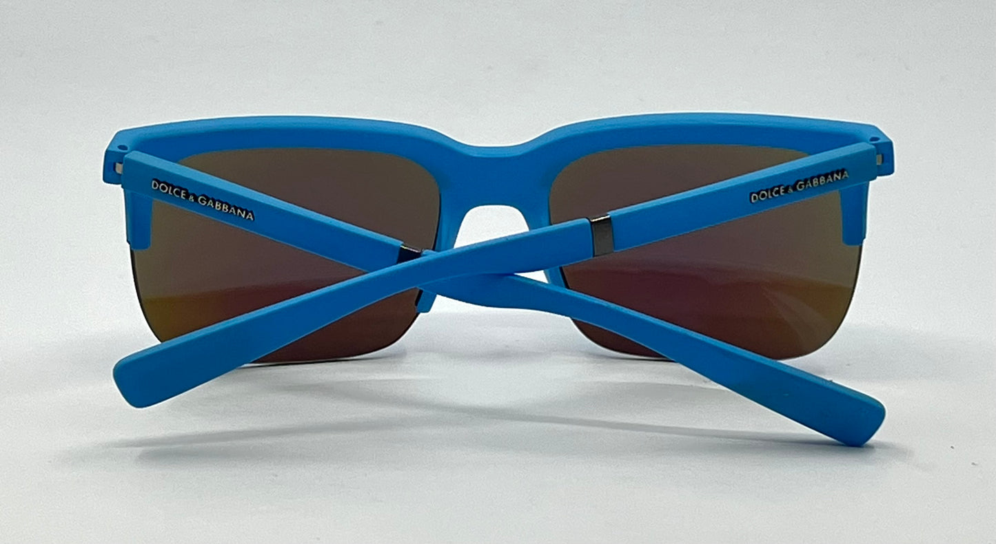 Dolce & Gabbana DG6097 3015/25 Matte Blue Sunglasses 58-19-145 Deadstock Unworn