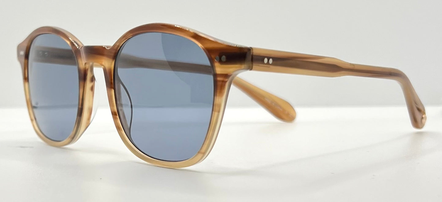 Garrett Leight Riley BTF Sunglasses w/New Pacific Blue Custom Lenses-Full Kit-Unworn-48mm