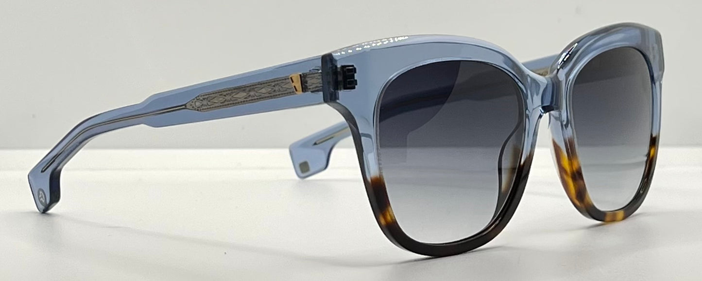 Entourage of 7 Rosemead 51-23-140 Blue/Tortoise Fade Grey Gradient Sunglasses New
