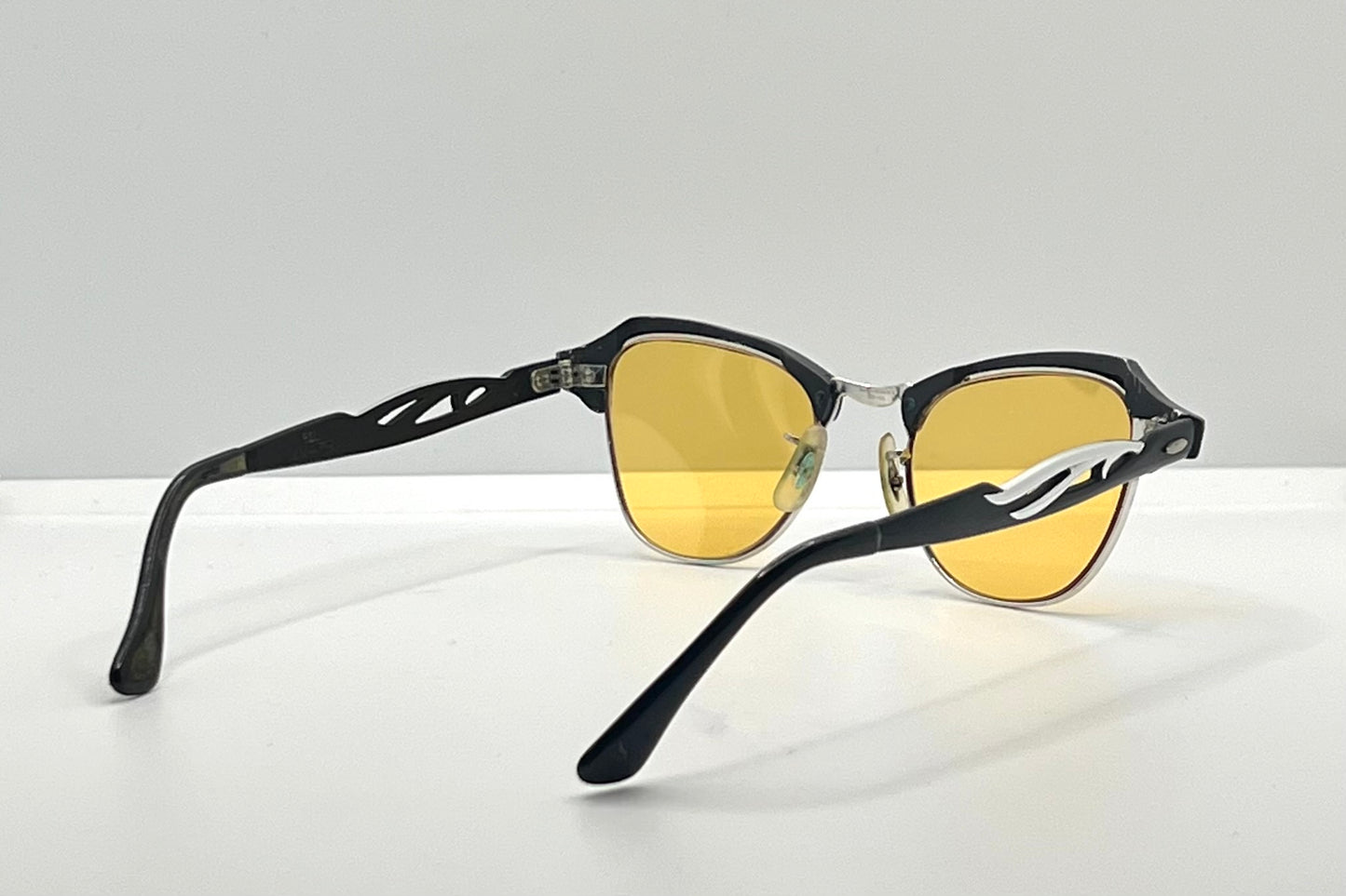 B&L 1/10 12K GF 20-46 Clubmaster-Style Vintage Sunglasses w/New, Custom Solid Persimmon Lenses
