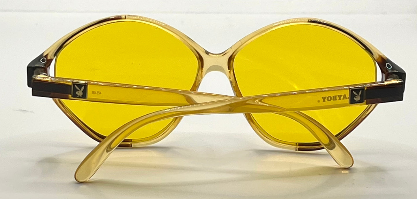Playboy 4548 10 Vintage Sunglasses w/New Yellow Day/Night Custom Tinted Lenses-Unworn-54mm