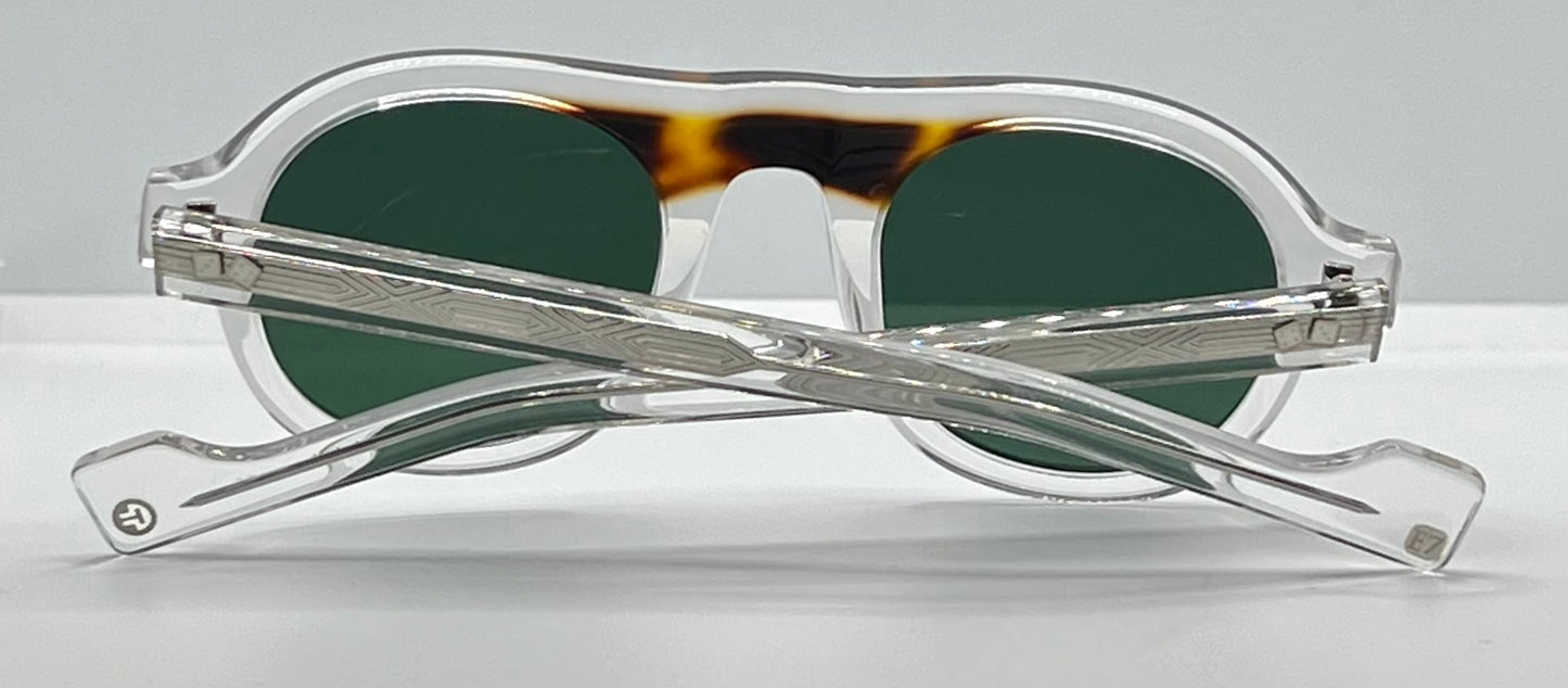 ENTOURAGE OF 7 “DECKER”-CRYSTAL & TORTOISE-GREEN LENS-BRAND NEW / UNWORN-FULL KIT